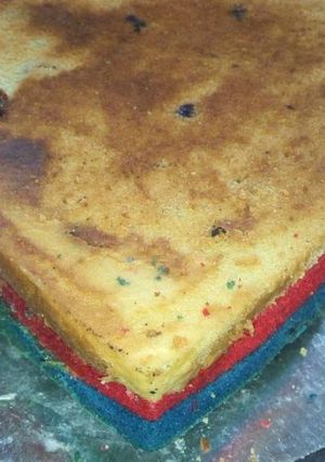 A picture of Fruit rainbow cake.