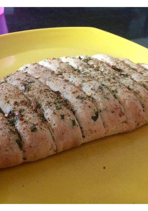 A picture of Wheat flour garlic bread.