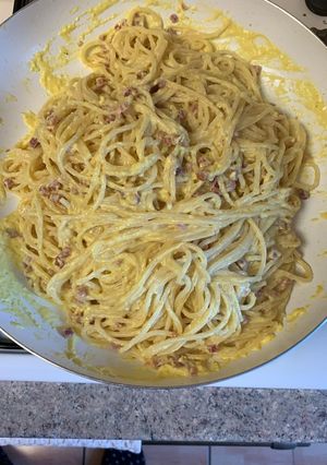O poză a rețetei Paste carbonara.