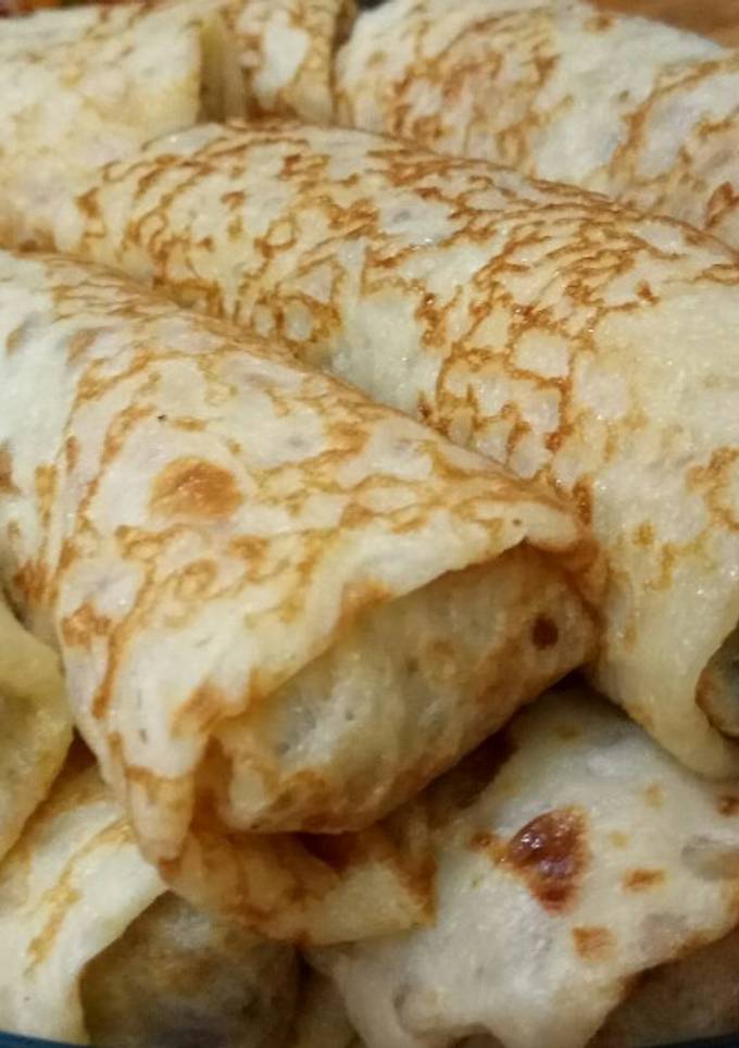 Блинчики с мясом и грибами