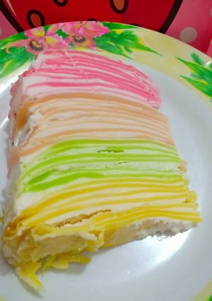Foto resep Rainbow mille crepes