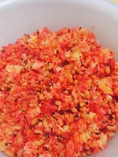 Hình của món Xôi đậu trắng thanh long.