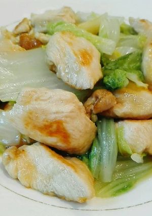Foto resep Ayam tumis sawi putih