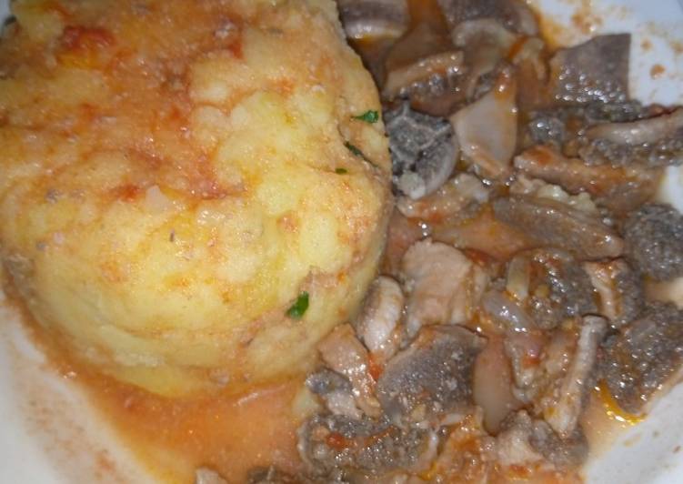 Recipe of Super Quick Homemade Mashed potatoes and matumbo