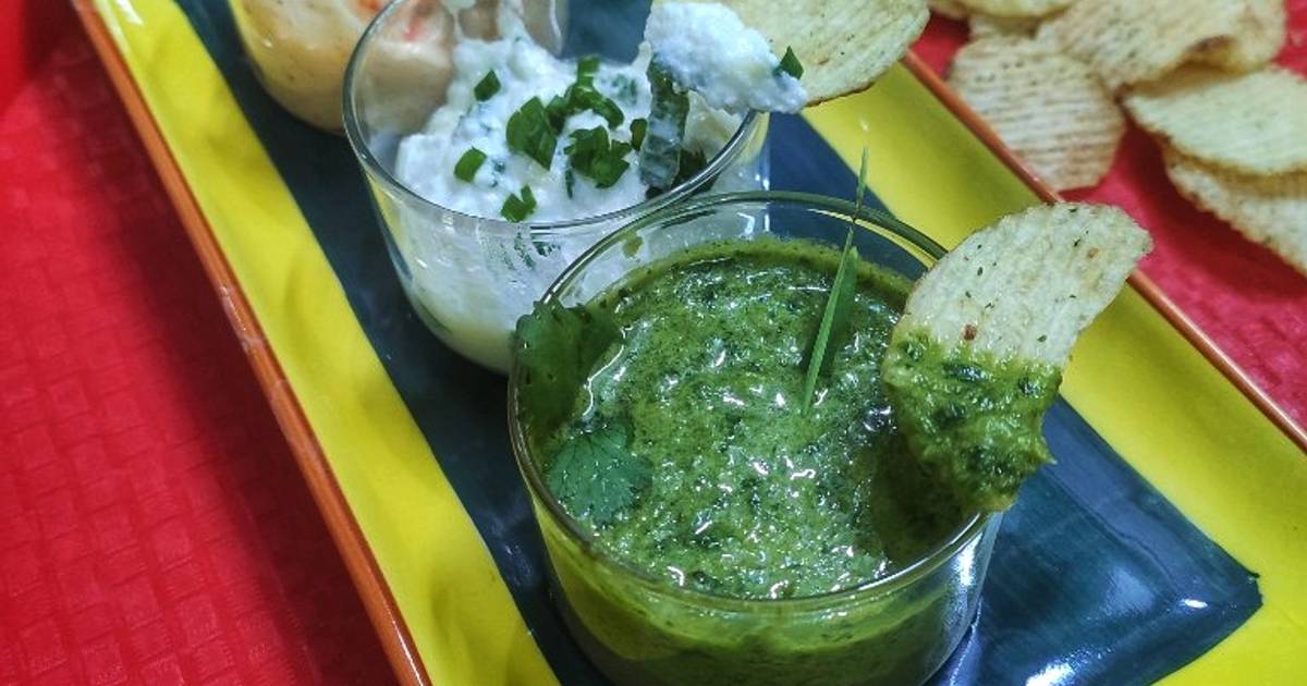 Curd onion dip,mayonnaise garlic dip and garlic leaf vinegar dip Recipe