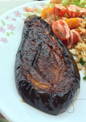 A picture of Baked Eggplants With BBQ Sauce.
