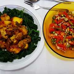 A picture of Ayam Betutu vs Sambal Matah.