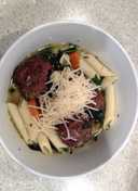 Italian Wedding Soup with Penne Pasta