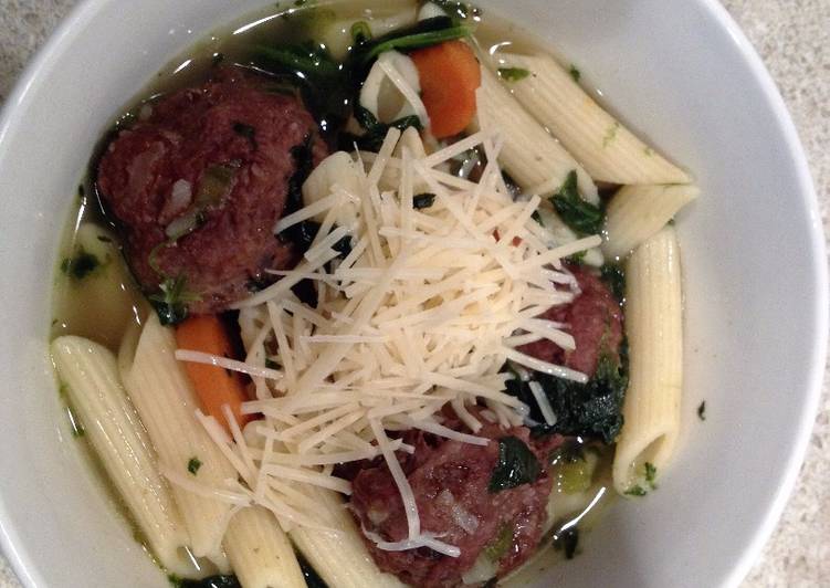 Italian Wedding Soup with Penne Pasta