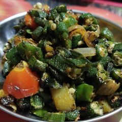 Bhindi fry A picture of Bhindi fry.
