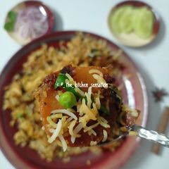 A picture of Dum aloo biryani.