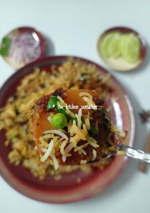A picture of Dum aloo biryani.
