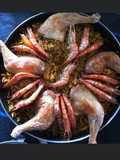 Paella poulet et fruits de mer