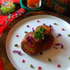 A picture of Cabbage yam kababs.