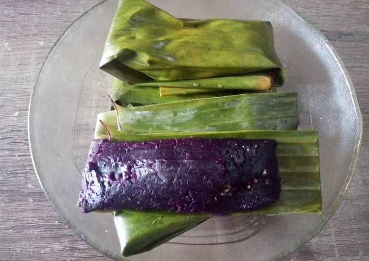 Cara Gampang Menyiapkan Lemet ubi ungu, Menggugah Selera