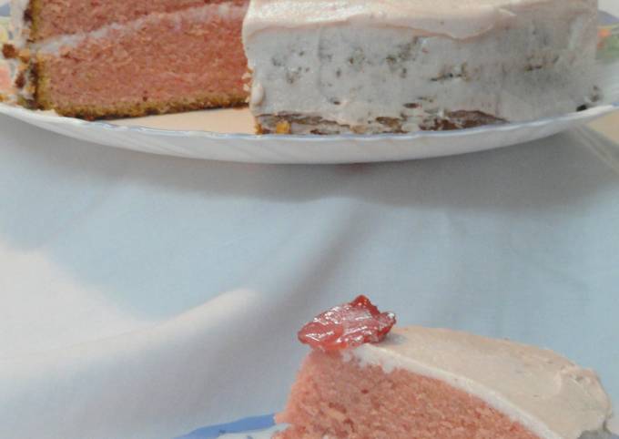 Recipe of Favorite Strawberry Butter Cake with Strawberry Butter Cream Frosting!