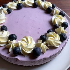 No-Bake Blueberry & Yoghurt Cheesecake A picture of No-Bake Blueberry & Yoghurt Cheesecake.