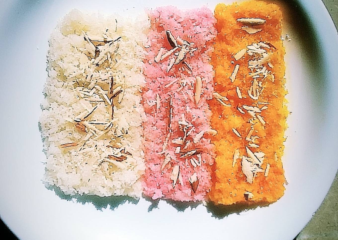 Tri color coconut burfi 🤤