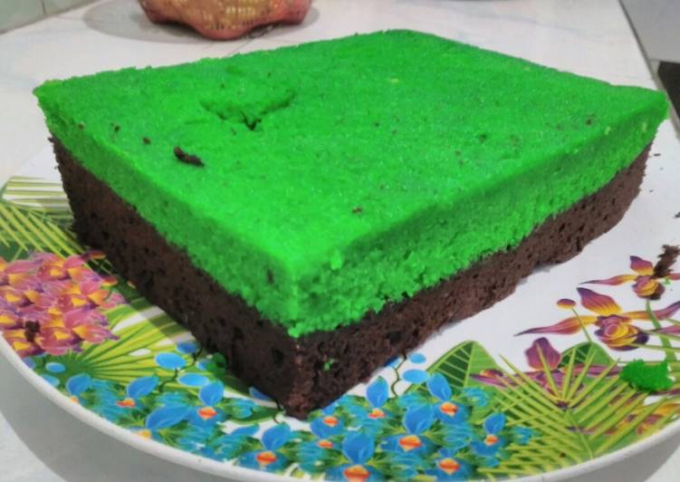 Brownies kukus pandan coklat