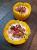 Polenta Baskets with Gorgonzola and Speck
