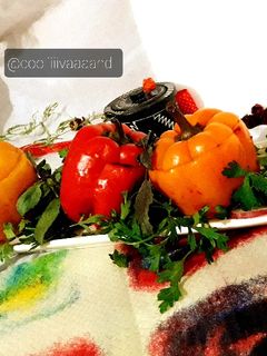 عکسی از دستور دلمه فلفل دلمه ای با دال عدس