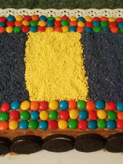 Una foto de Torta de cumpleaños de colores