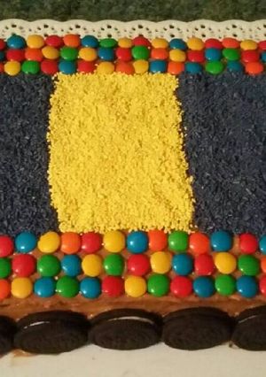 Una foto de Torta de cumpleaños de colores