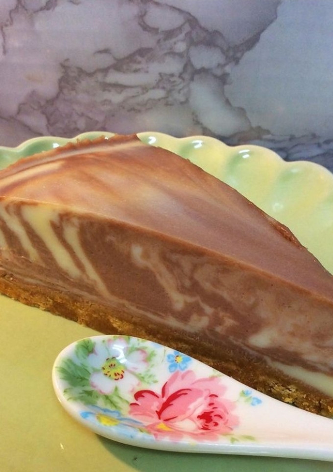 Una foto de Tarta de queso y chocolate