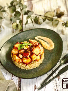 Una foto de Pulpo con quinoa
