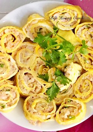 Hình của món Trứng Cuộn Tôm Hấp.