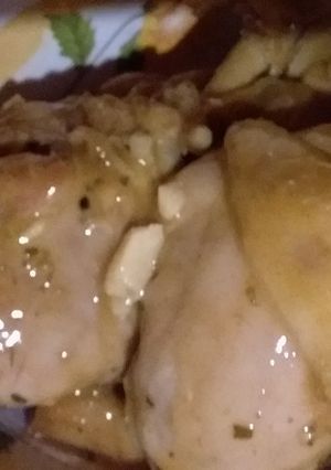 Una foto de Pollo en el disco al ajillo