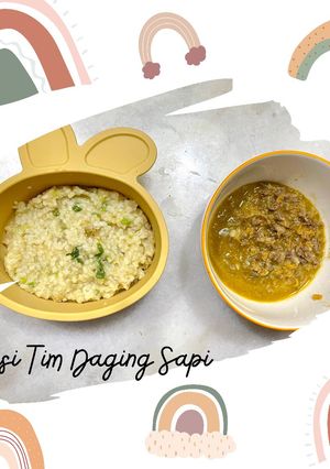 Foto resep Resep MPASI 9m+ - Nasi Tim Daging Sapi