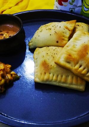 A picture of Cheese pocket pizza.