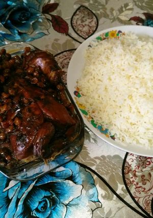 عکسی از دستور مرغ شکم پر