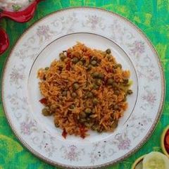 Tomato peas pulao A picture of Tomato peas pulao.