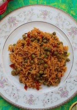 A picture of Tomato peas pulao.