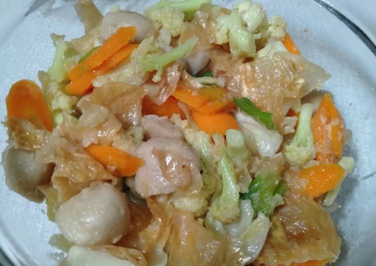 Resep Capcay kembang tahu Lezat