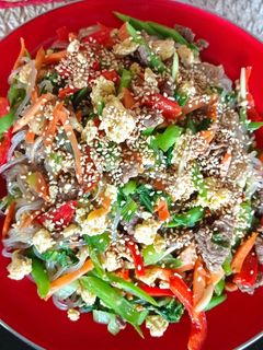 Foto resep Japchae bihun ubi Korea