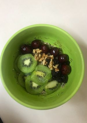Una foto de Gachas de avena con fruta