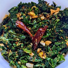 Indian spiced sauteed kale A picture of Indian spiced sauteed kale.