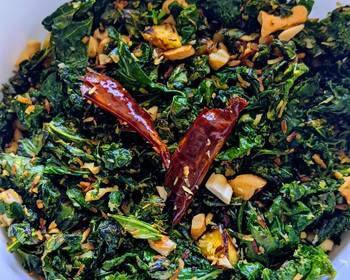 Easy Serving Recipe Indian spiced sauteed kale Restaurant Style