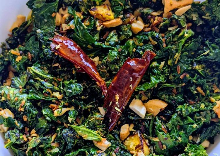 Steps to Make Quick Indian spiced sauteed kale