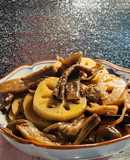 Củ sen kho nấm lộc nhung (món chay)