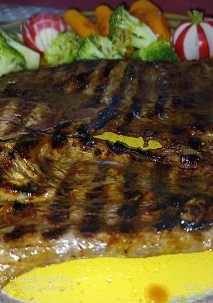 Una foto de Filete de ternera, aderezado con salsa oriental