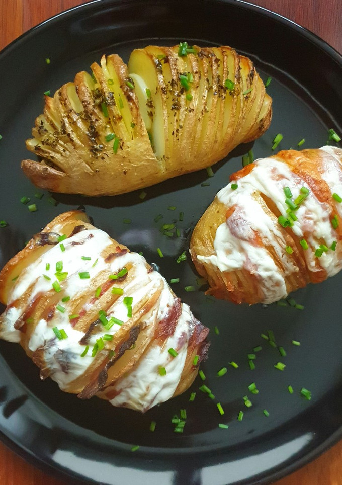 Una foto de Patatas hasselback