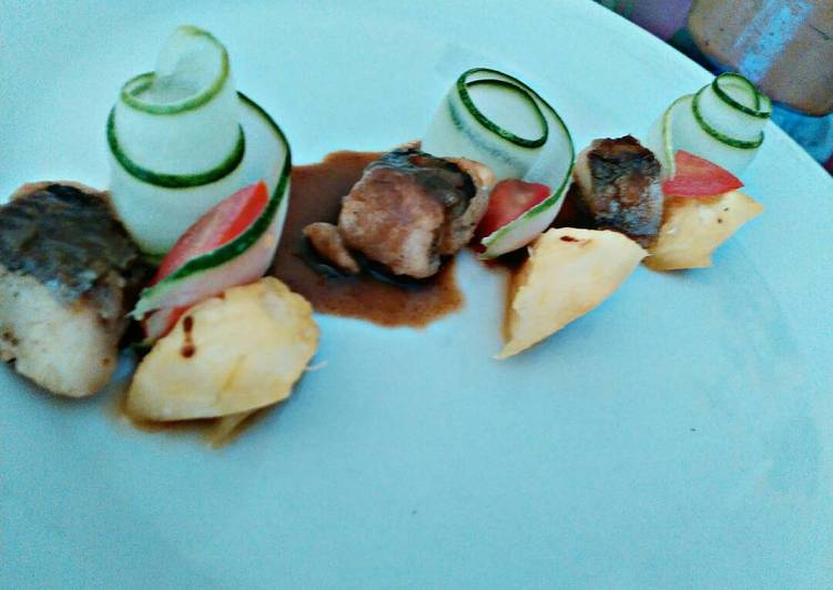 Resep Snapper Cube with Vegetable Pure of Malbi Lezat