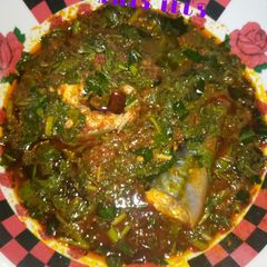 A picture of Green vegetable stew(Miyan alayewu).