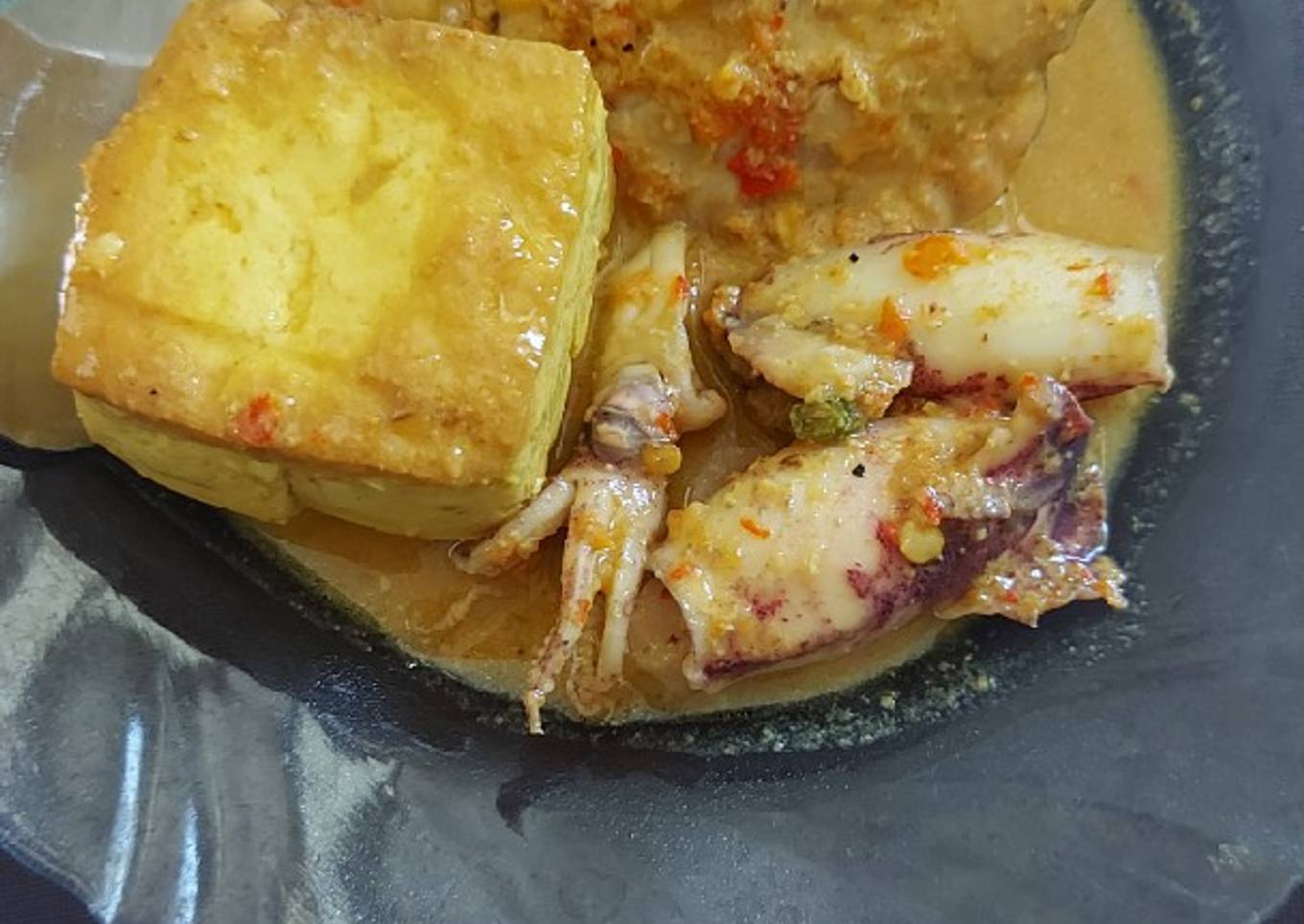 Gulai ikan cumi tahu tempe