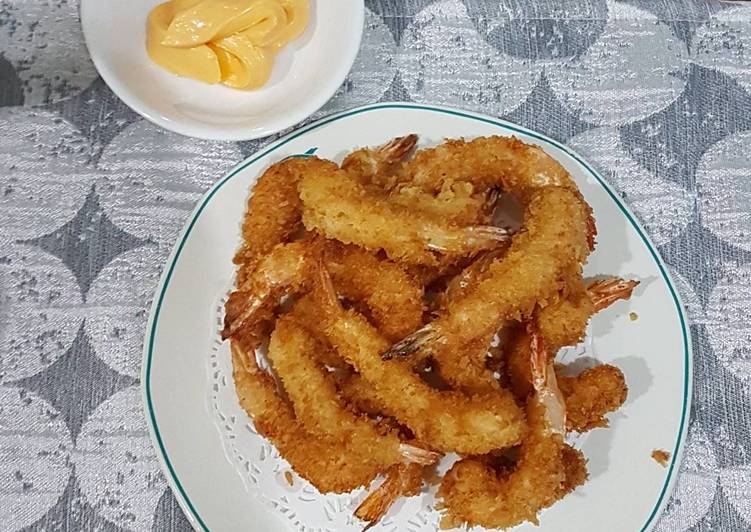 Resep: Ebi tempura mayonaise aka udang goreng tepung Murah