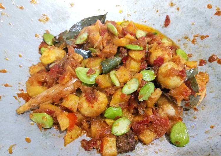 Balado Telur puyuh (kentang +Pete)